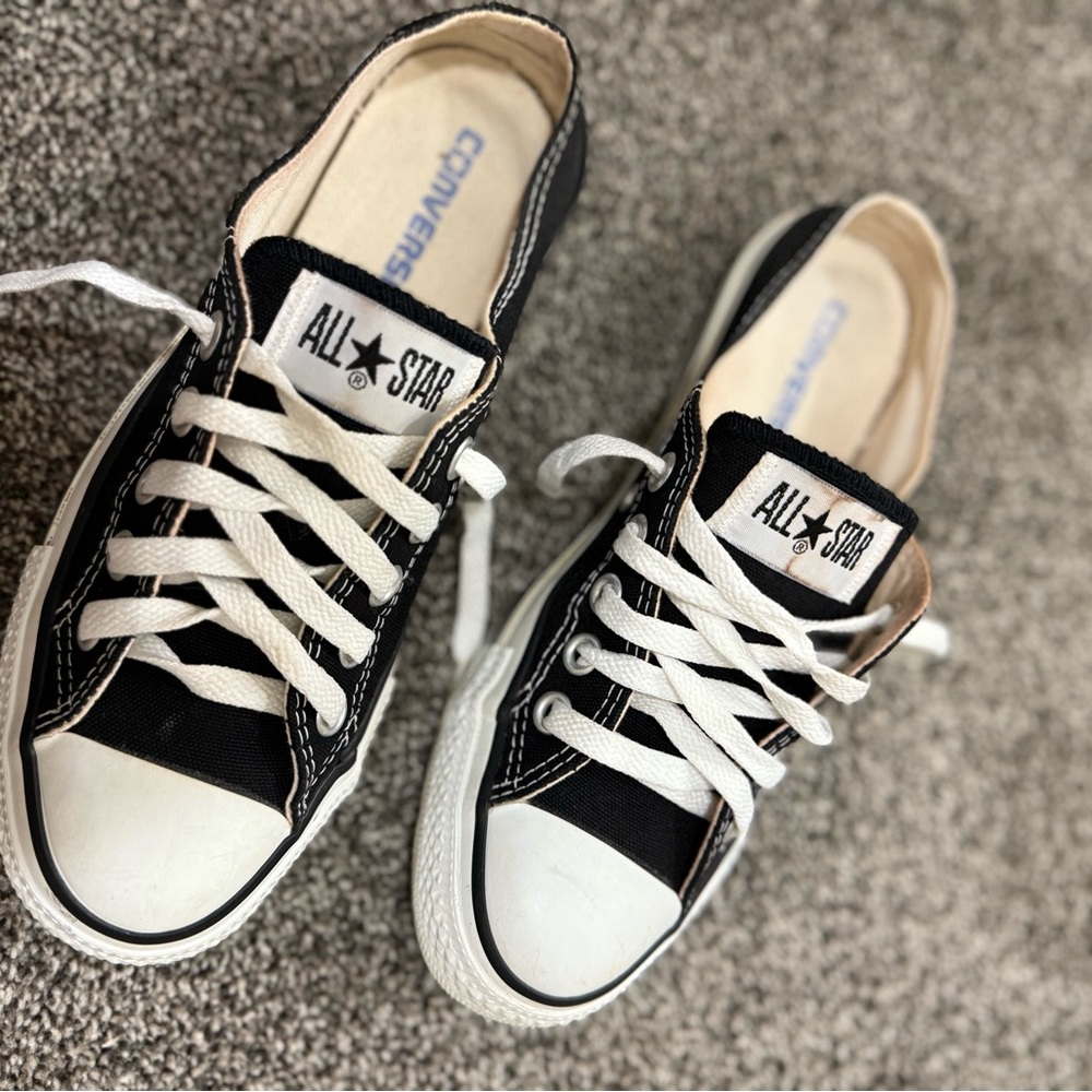 Converse All Star Black and White Mules